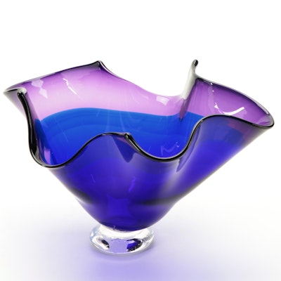 FireFly Studios Art Glass Handkerchief Bowl