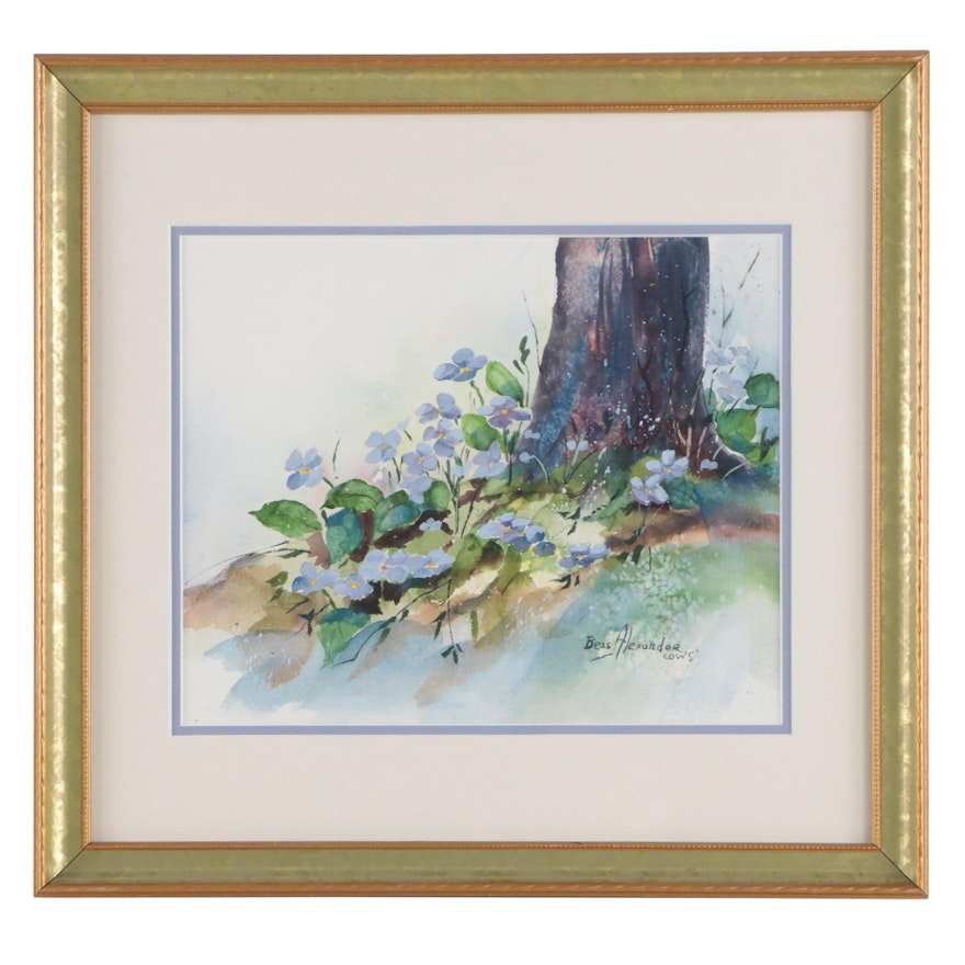 Bess Alexander Watercolor Painting of Blossoms
