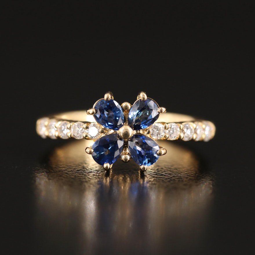 18K Sapphire and Diamond Ring