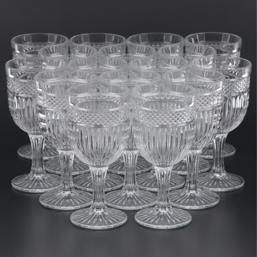 Libbey "Radiant" Clear Pressed Glass Wine Glasses