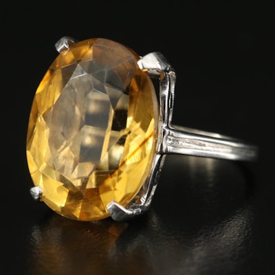 10K Citrine Solitaire Ring