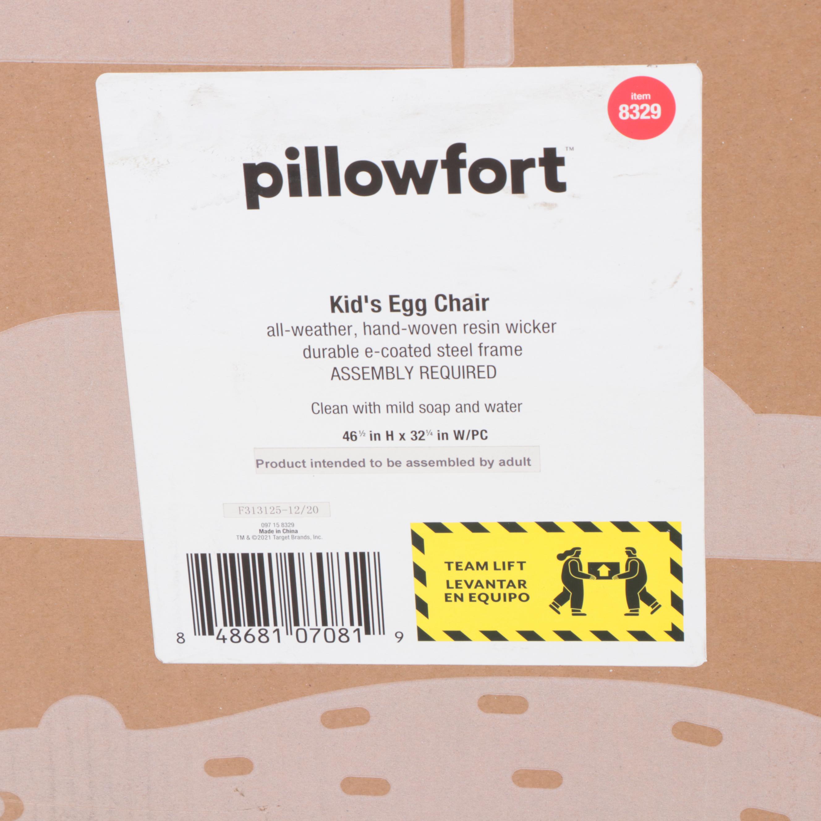 Pillowfort Kid's Resin Wicker Egg Chair EBTH