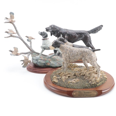 Cliff Sanders "The Instinct" Pointer Dog and Other Birding Dog Figurines
