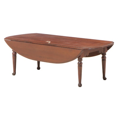 Queen Anne Style Cherrywood Drop-Leaf Coffee Table, Late 20th Century