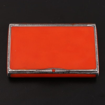 P.H. Vogel & Co. English Imported Enameled Sterling Silver Snuff Box, circa 1927