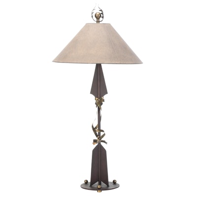 Hart Associates Metal Weathervane Arrow Table Lamp, Late 20th Century