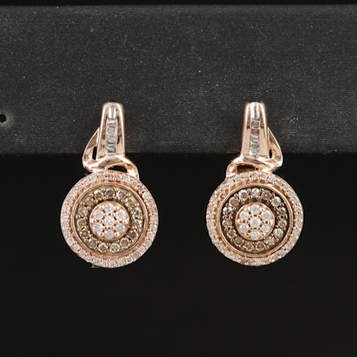 10K Rose Gold 0.50 CTW Diamond Earrings