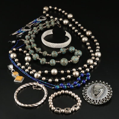 Sterling, Obsidian, Mexican and Western Style Featured in Jewelry Collection