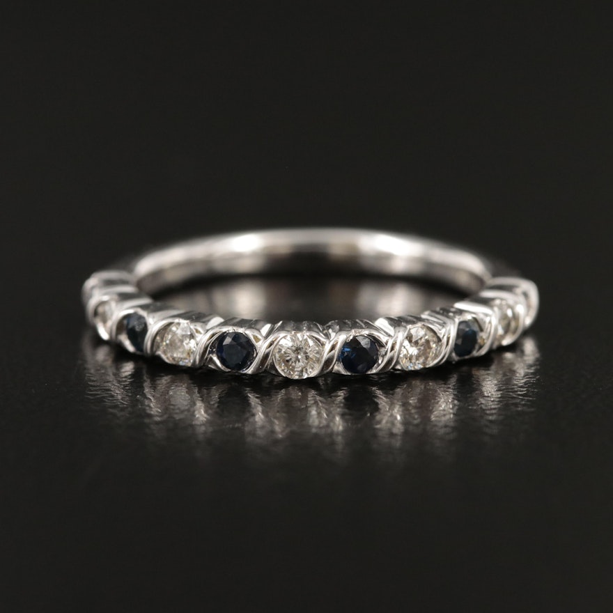 10K 0.21 CTW Diamond and Sapphire Ring