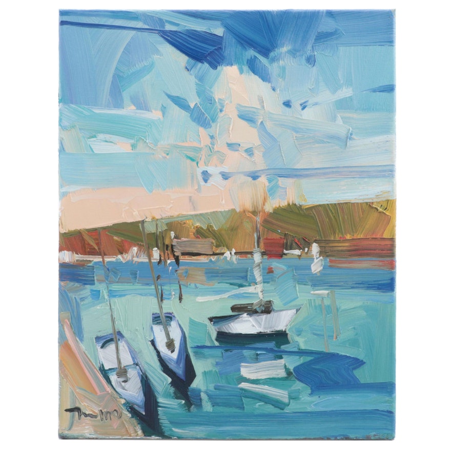 Jose Trujillo Oil Painting "Aimless Sailing," 2022