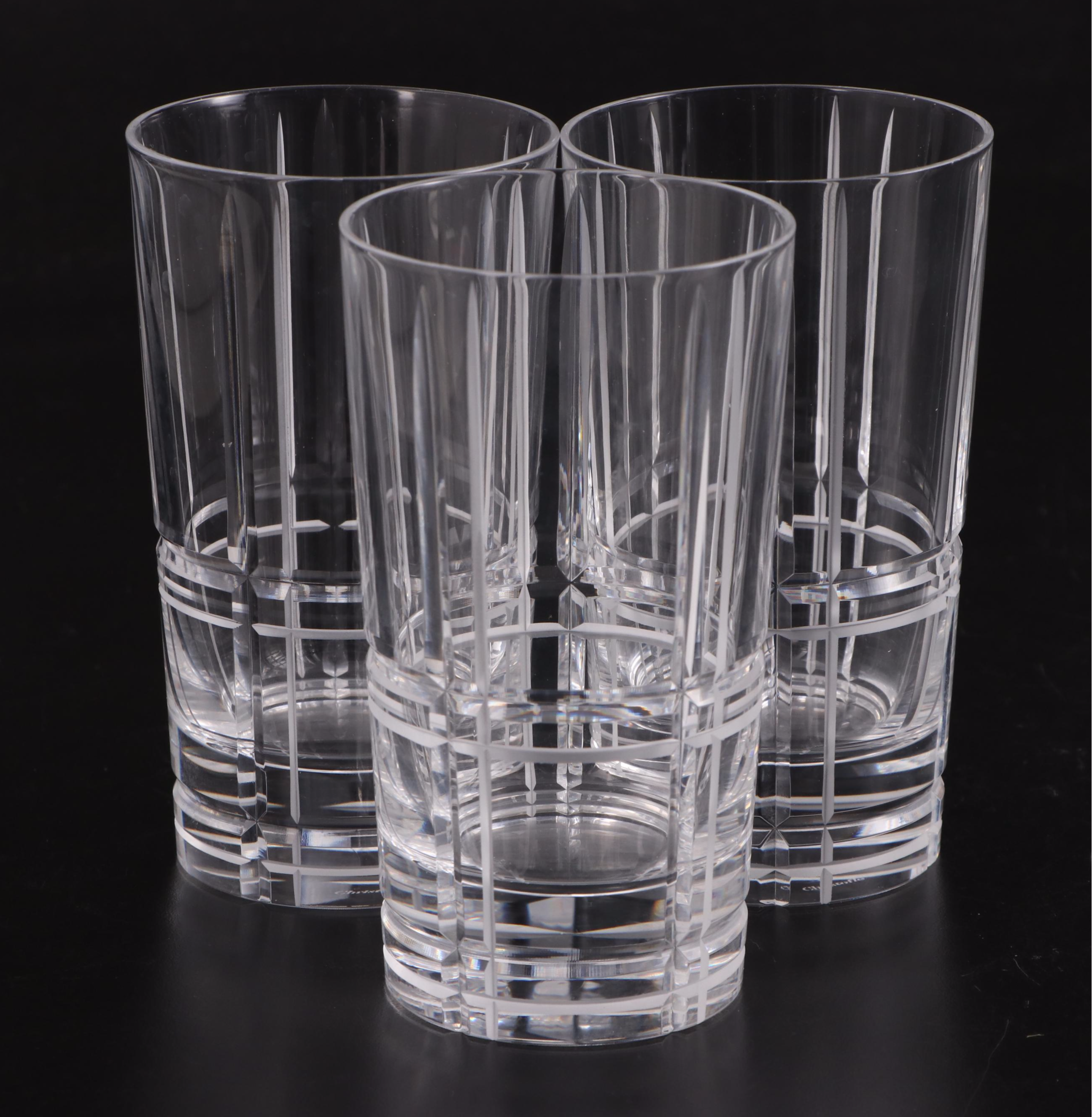Christofle "Scottish" Cut Crystal Highball Glasses EBTH