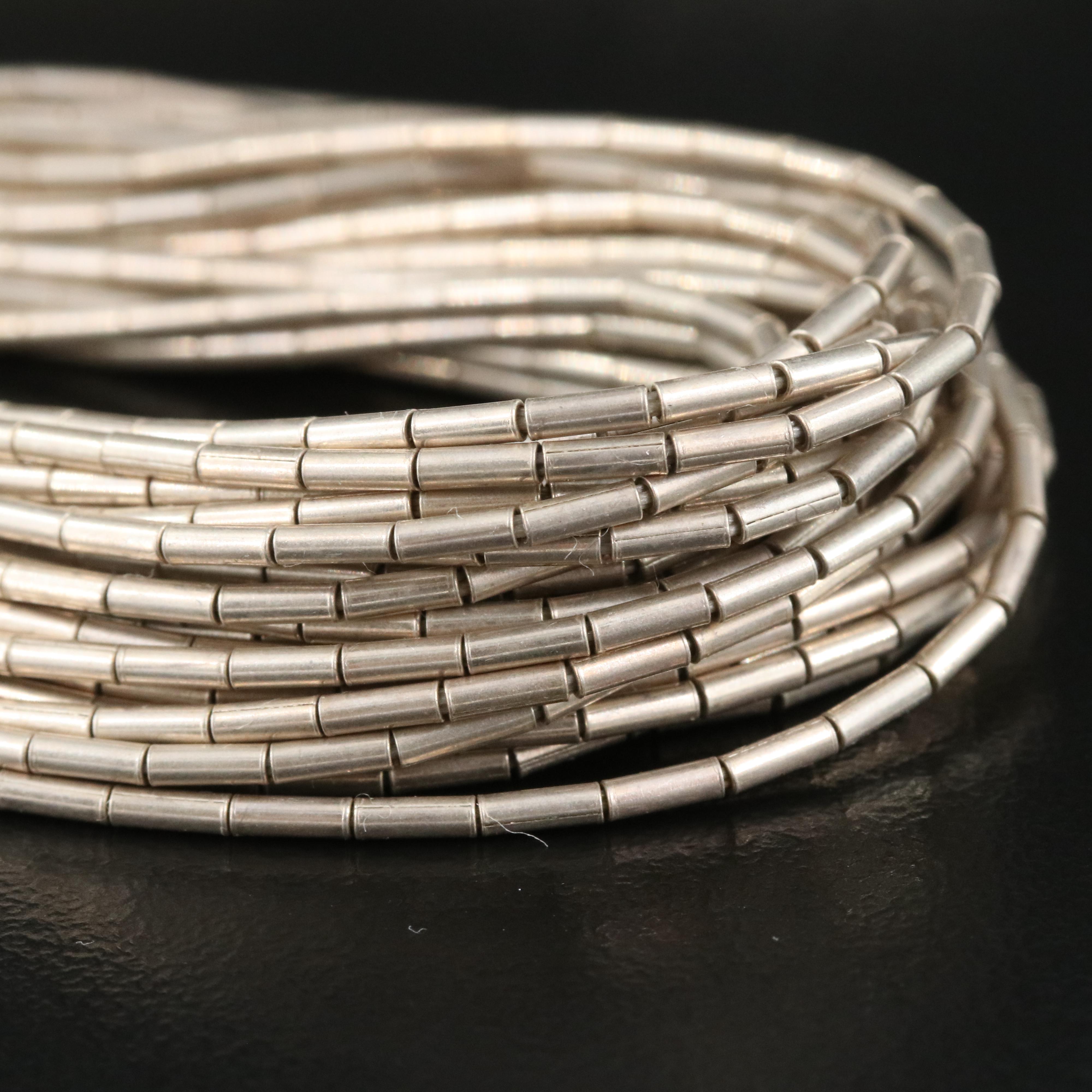 Sterling Multistrand Liquid Silver Necklace | EBTH