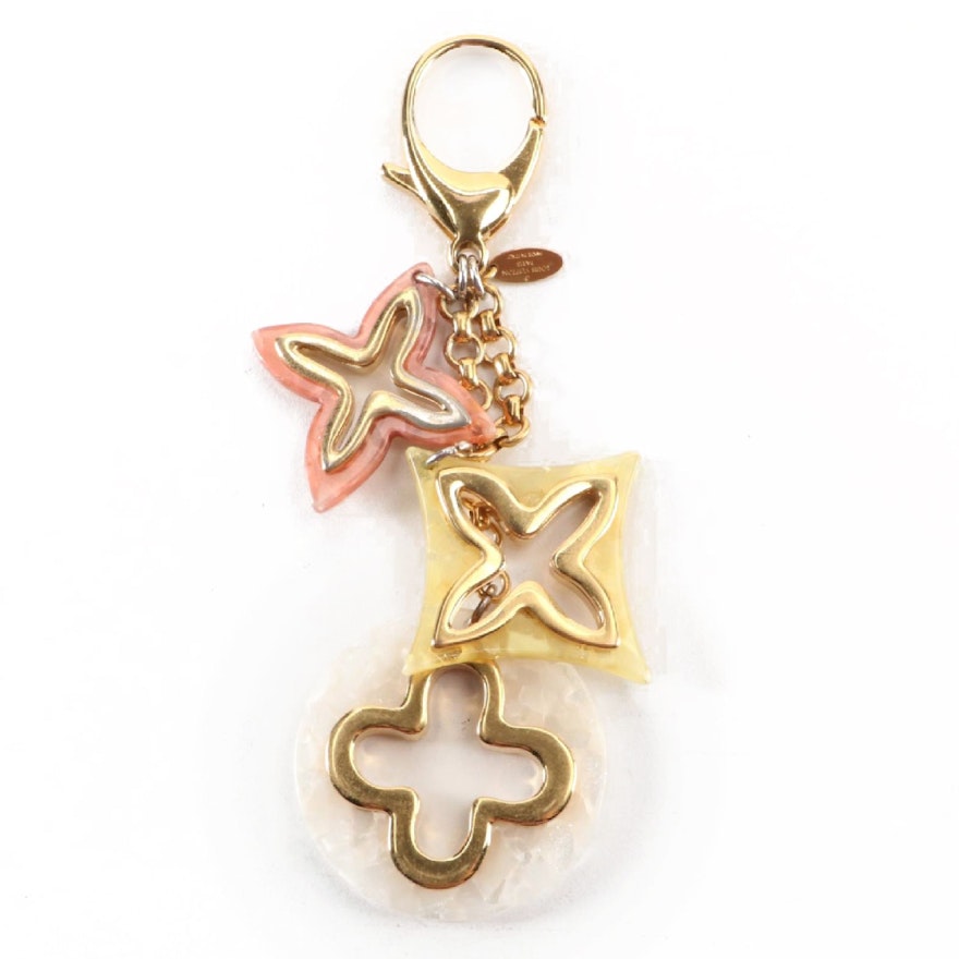 Louis Vuitton Insolence Bag Charm in Gold Tone Metal and Resin
