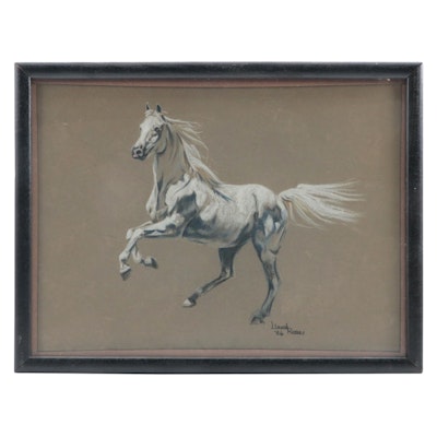 Lloyd Ross Pastel Drawing of Horse, 1986