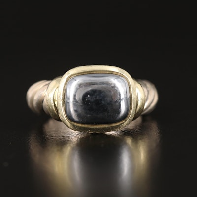 David Yurman "Nobelesse" Sterling, 14K Hematite Ring