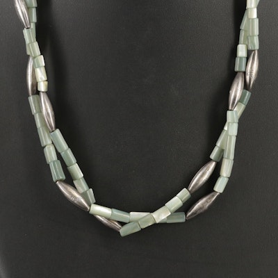 Southwestern Mother-of-Pearl Necklace with Sterling Clasp
