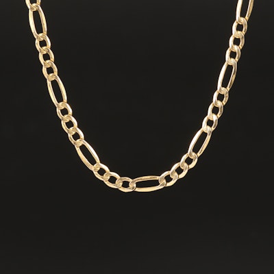 Italian 10K Figaro Chain Necklace