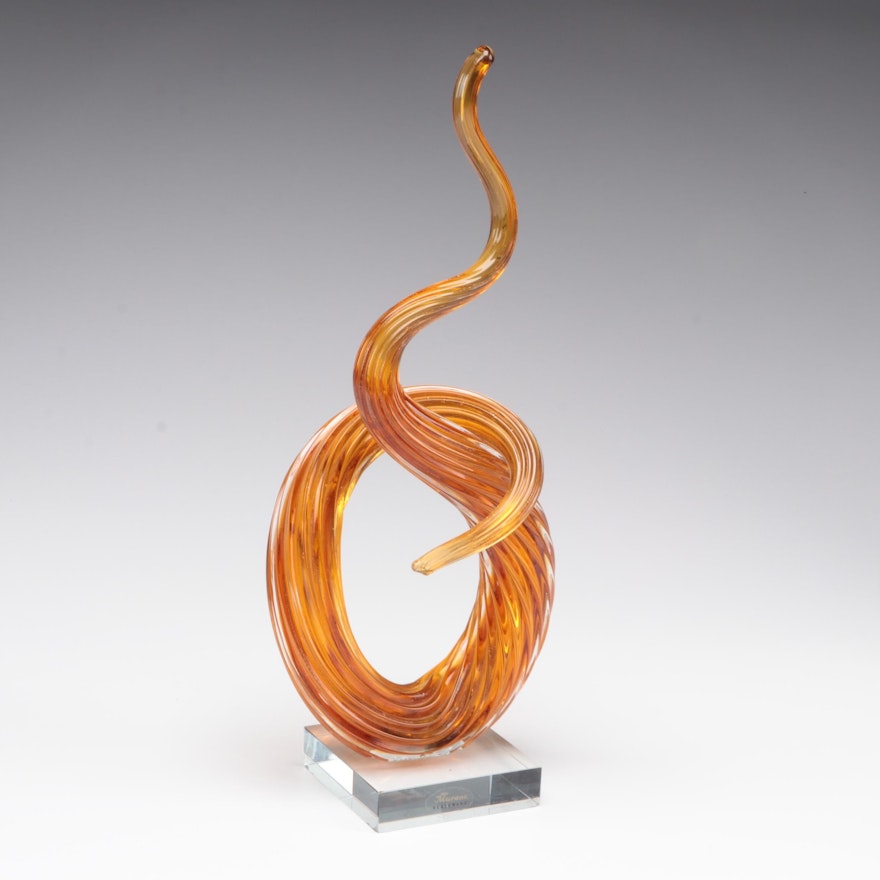 Murano Free Form Glass Sculpture