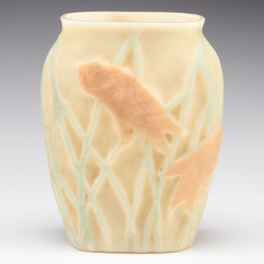 Phoenix Consolidated Glass Owl Vase, Early to Mid-20th Century