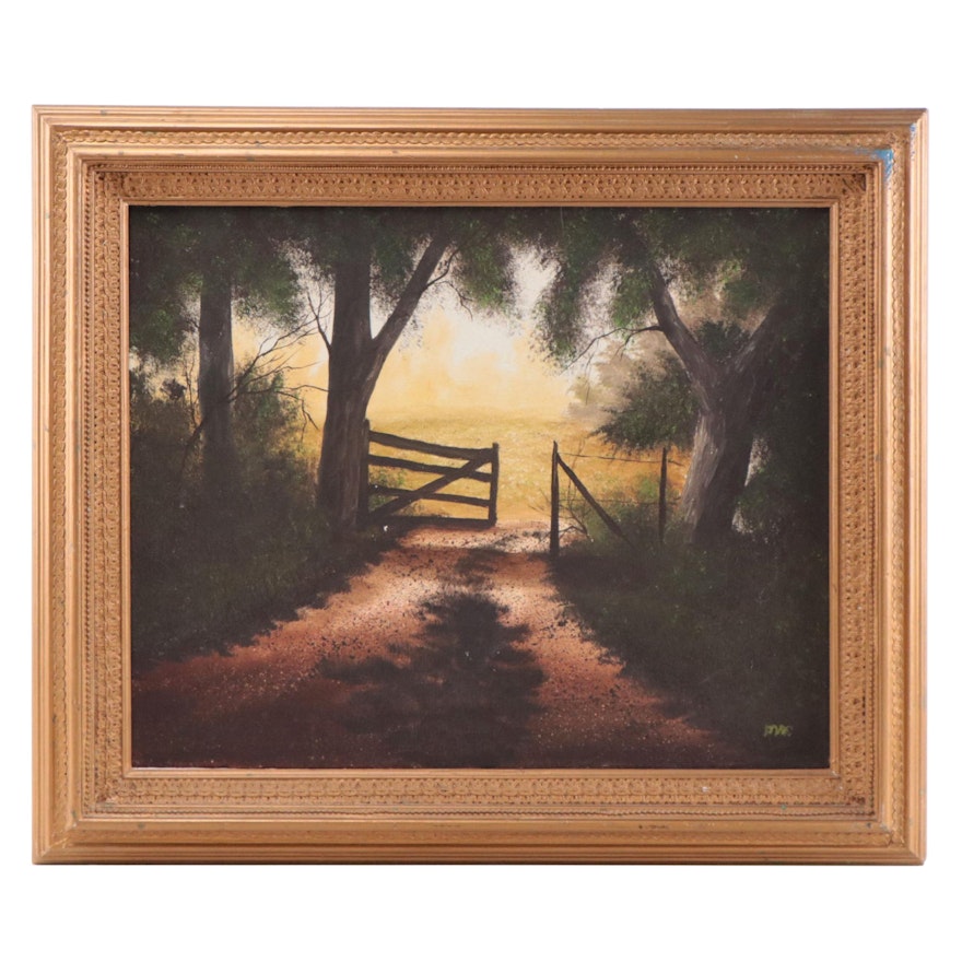 Acrylic Painting of Wooded Gate