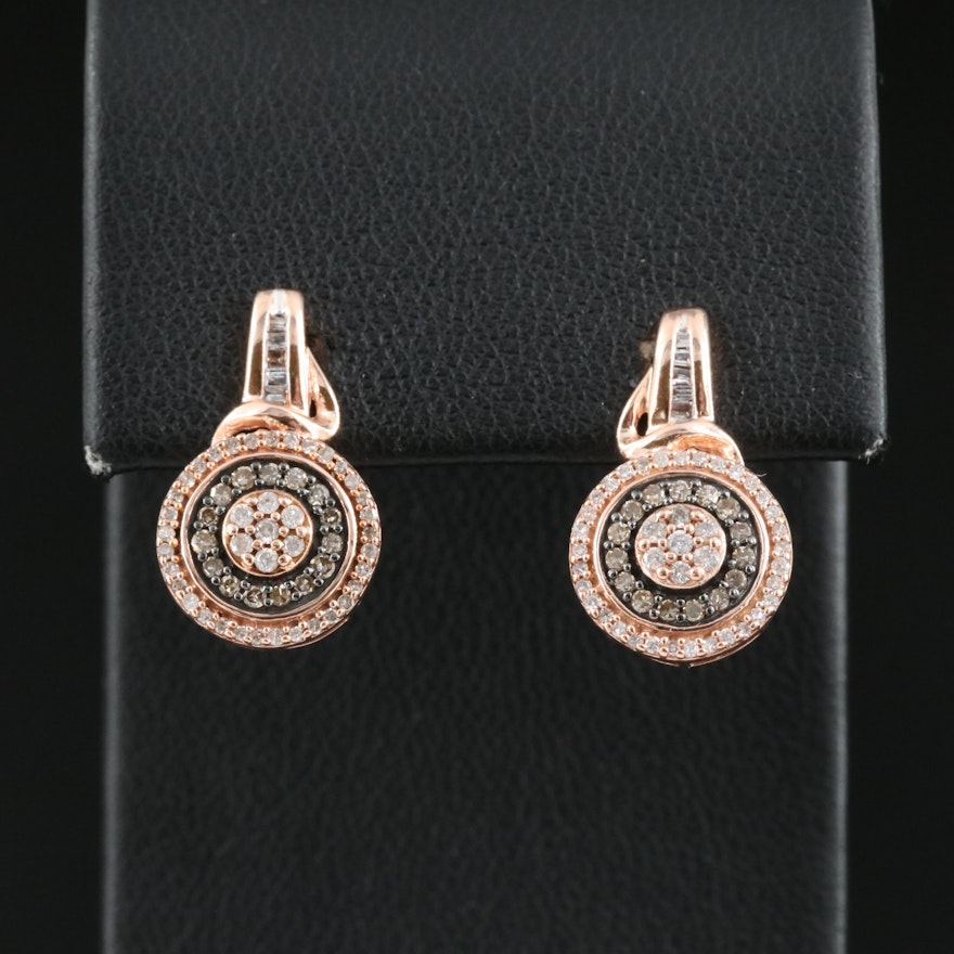 10K Rose Gold 0.50 CTW Diamond Earrings