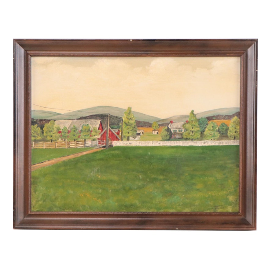Oil Painting of Rural Landscape, 1959