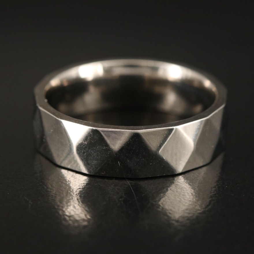 Stainless Steel Faceted Band