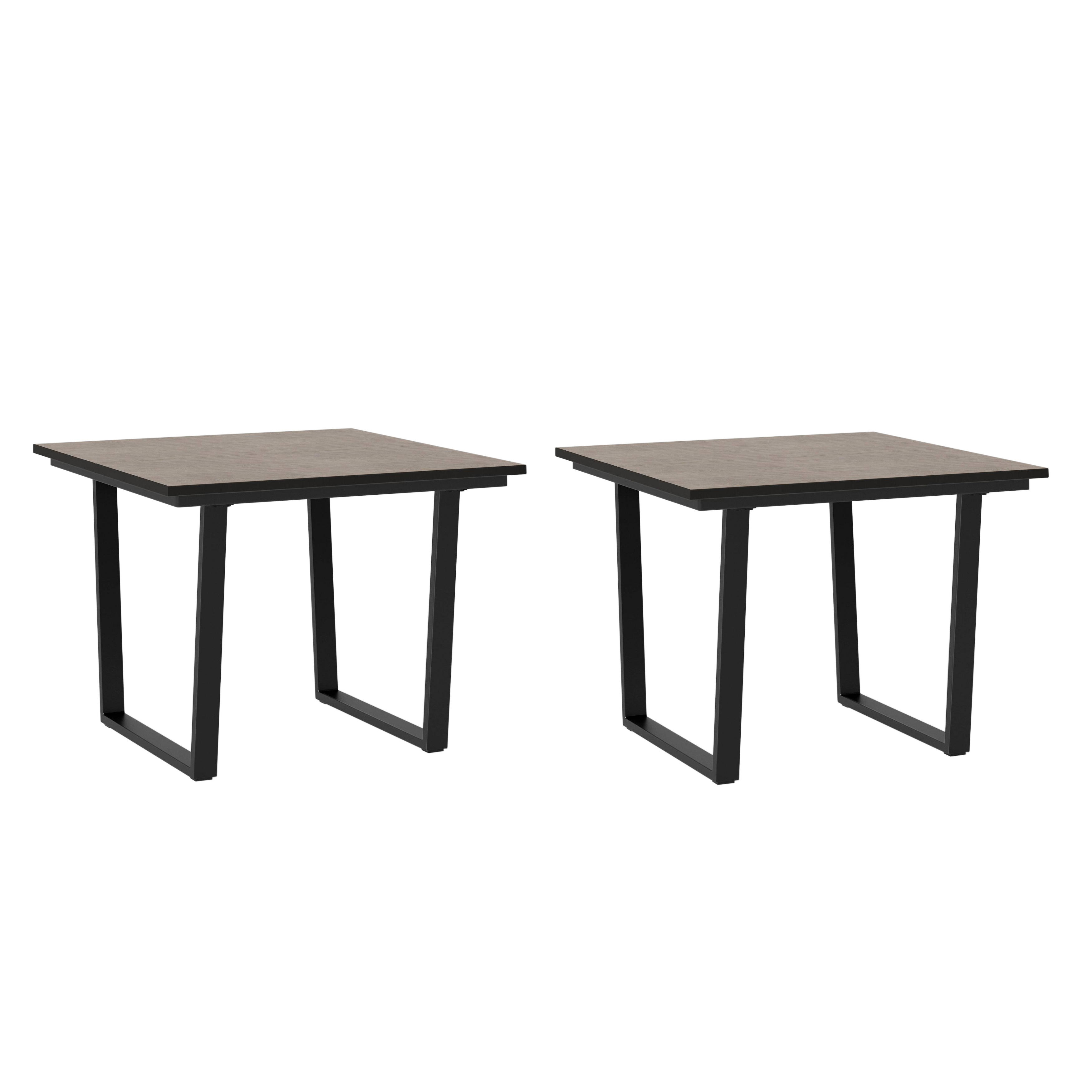 Two Project 62 Ariston Metal and Faux Wood Patio Accent Tables EBTH