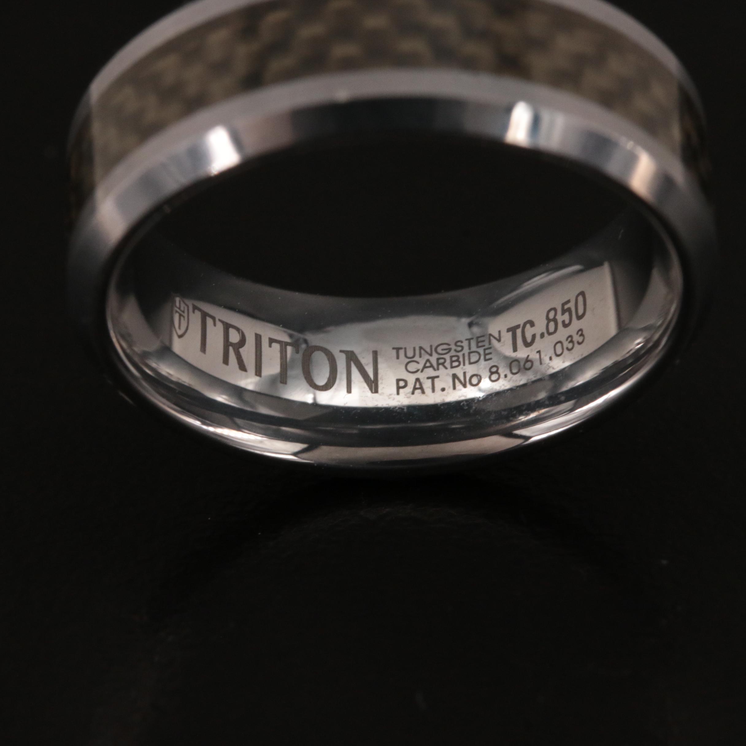Triton Men's 1/4ctw. Diamond Tungsten Carbide Band