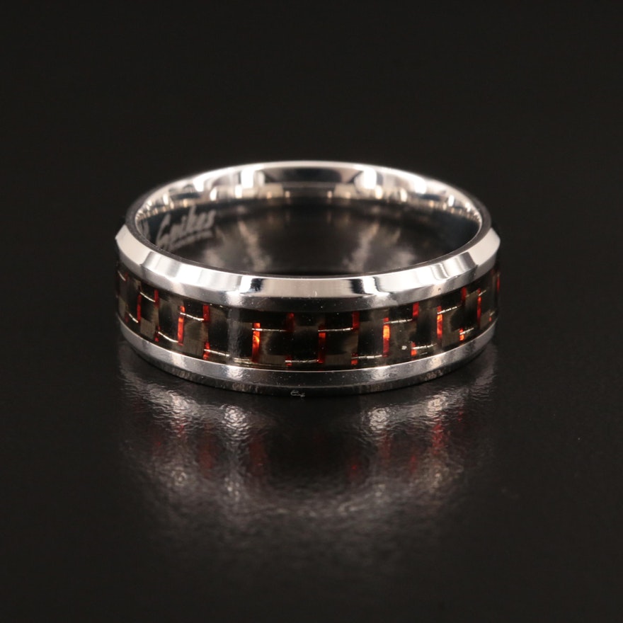 Stainless Steel Band with Woven Design