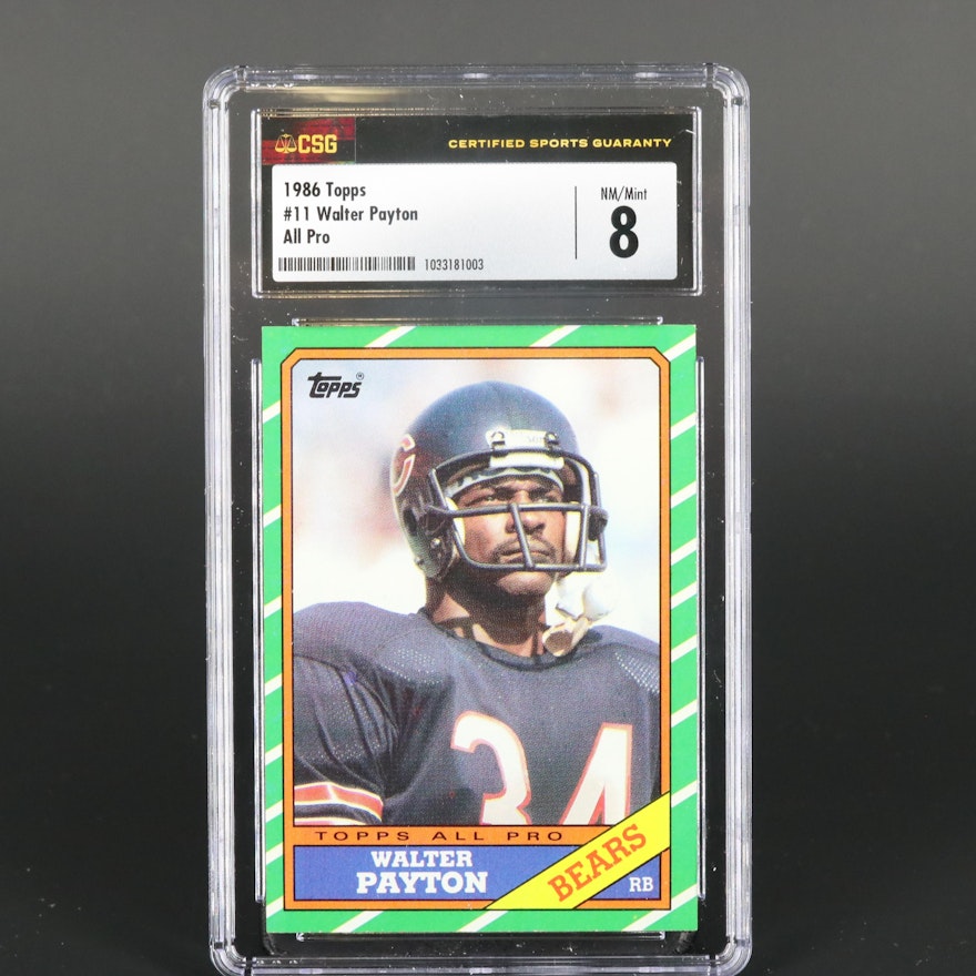 1986 Topps All Pro Walter Payton #11 Graded CSG 8 NM/Mint Football Card