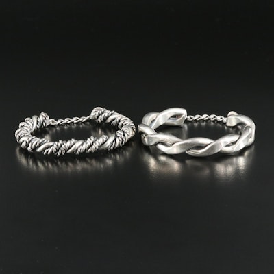 Sterling Braided Wire Bracelets