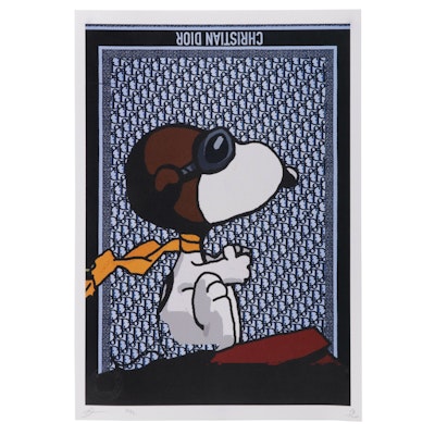 Death NYC Pop Art Graphic Print Homage To Dior Featuring Snoopy, 2022