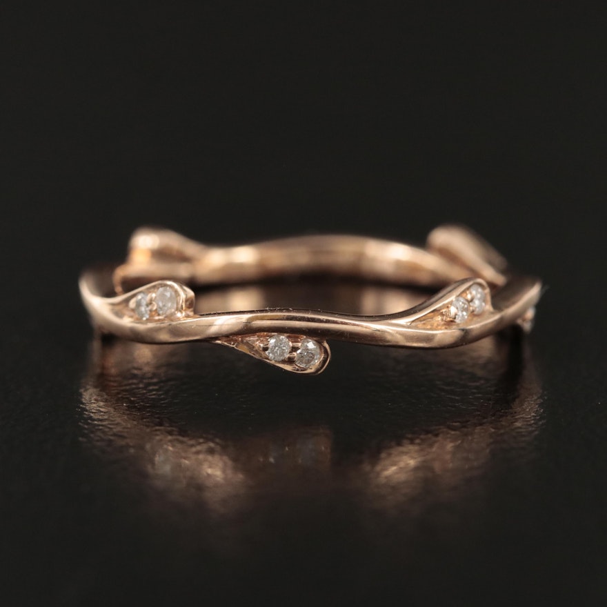 14K Rose Gold 0.10 CTW Diamond Ring