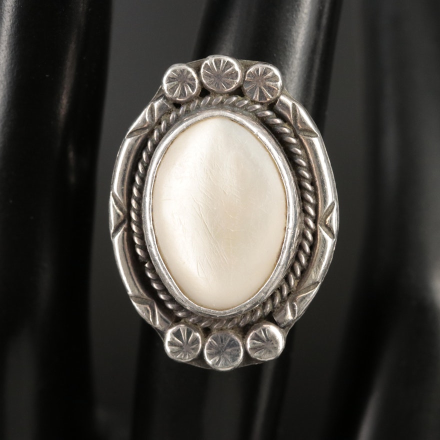 Southwestern Sterling Mother-of-Pearl Ring