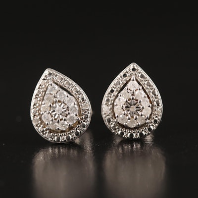Diamond Teardrop Earrings in Sterling