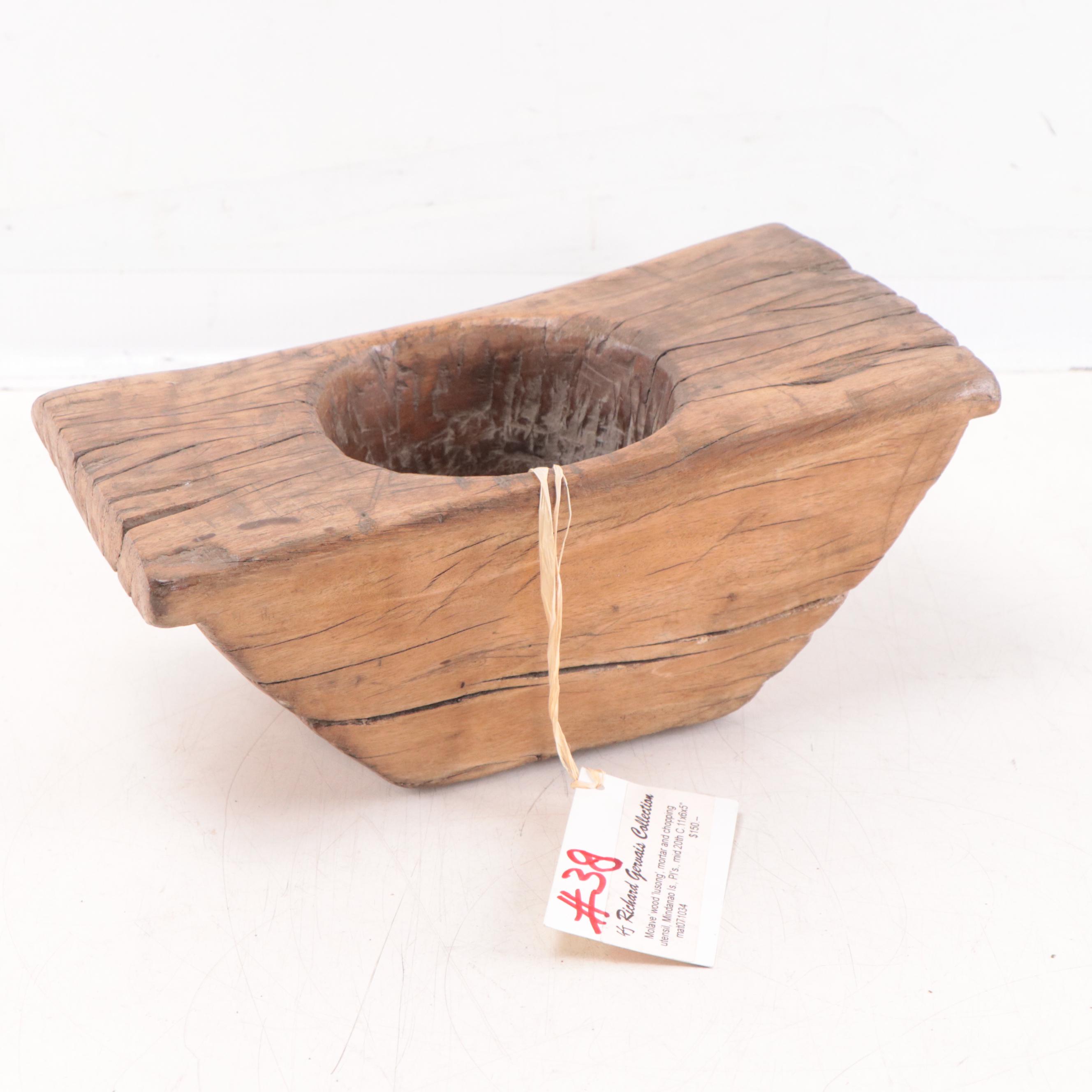 Filipino HandCarved Wood Mortar and Pestle EBTH