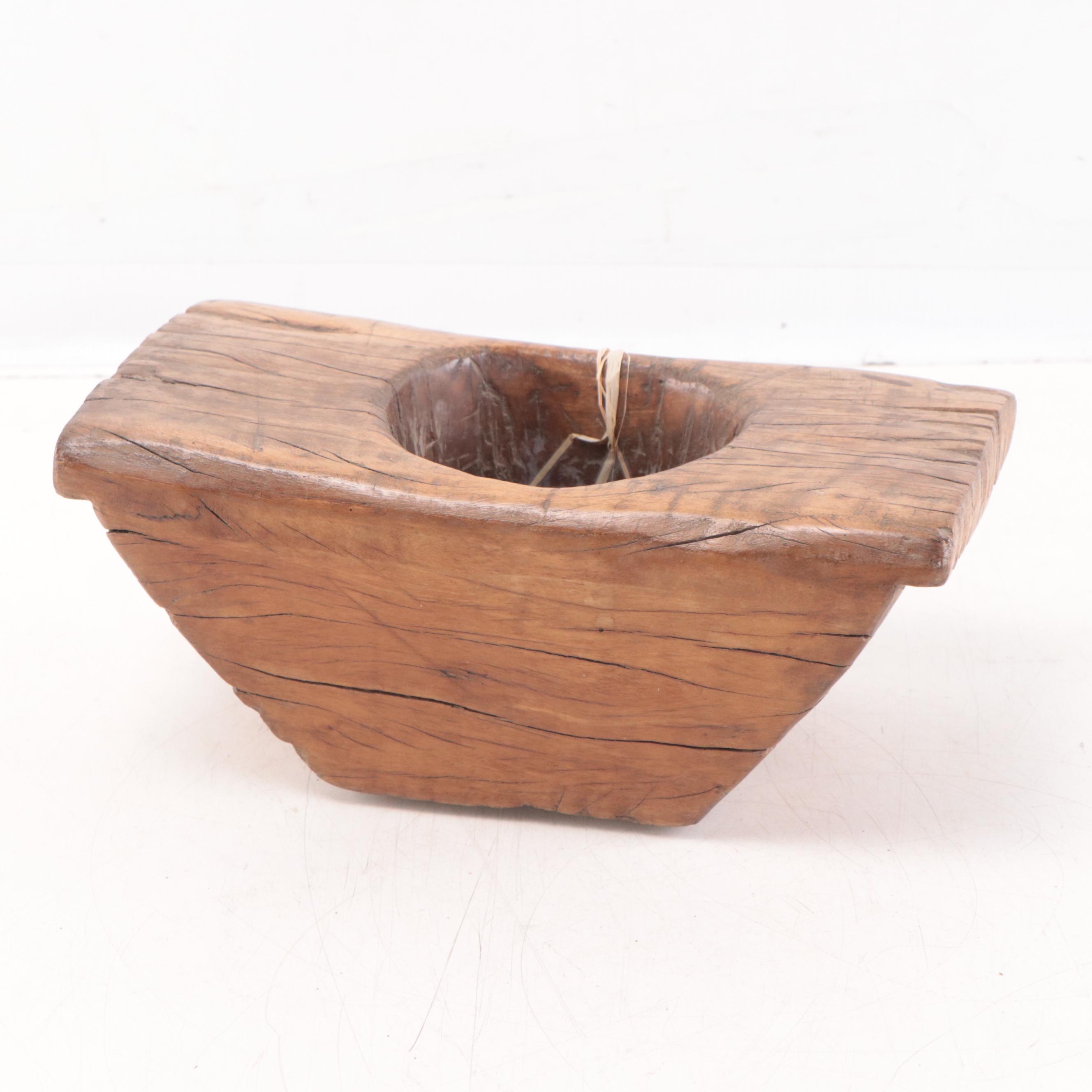 Filipino HandCarved Wood Mortar and Pestle EBTH