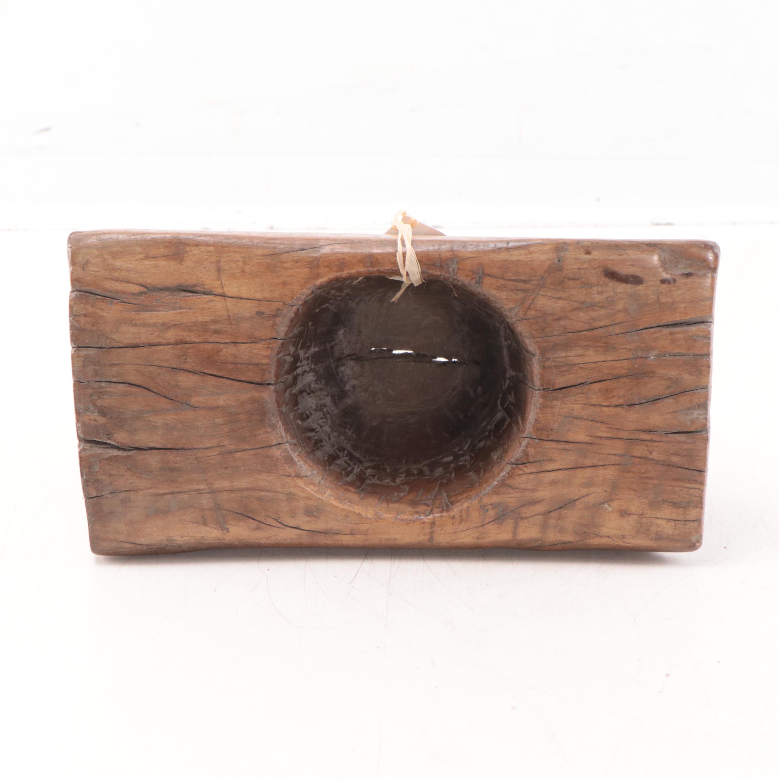 Filipino HandCarved Wood Mortar and Pestle EBTH