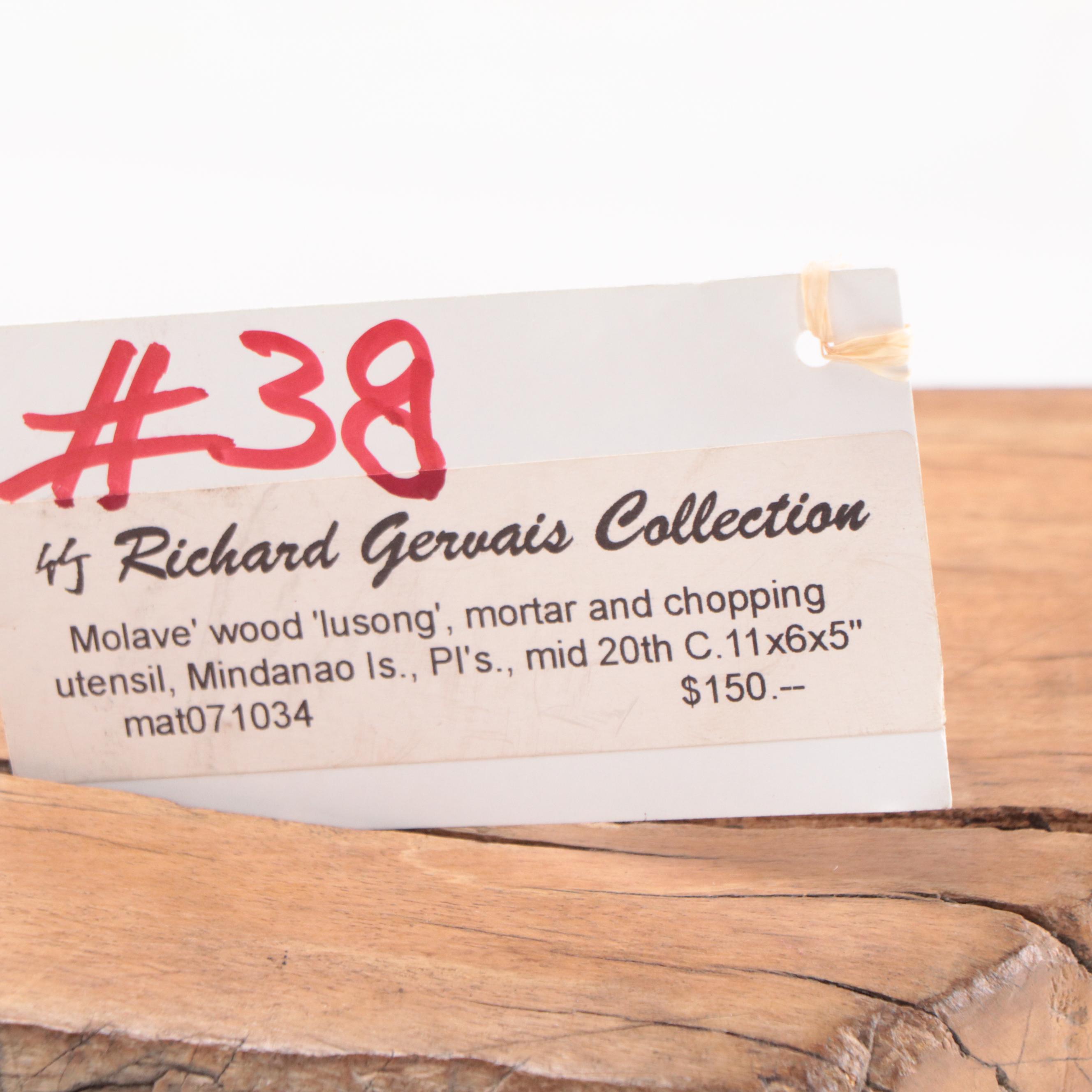 Filipino HandCarved Wood Mortar and Pestle EBTH