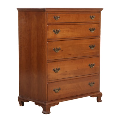 Chippendale Style Cherry Chest of Drawers, Mid to Late 20th Century