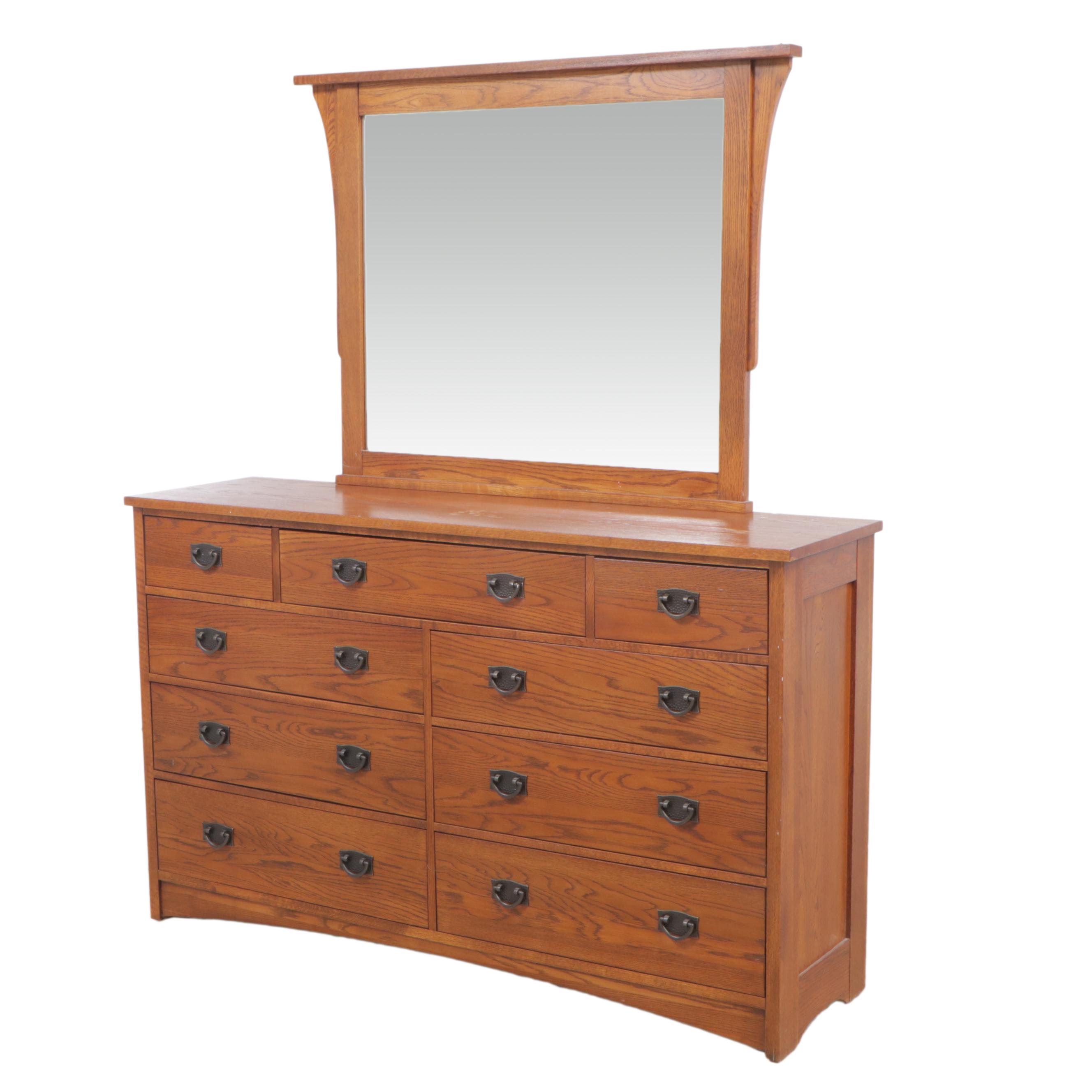 Thomasville "Impressions" Arts and Crafts Style Oak NineDrawer Dresser EBTH