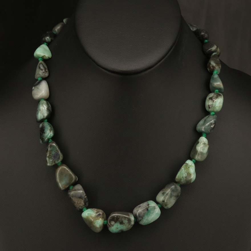 Zoisite Necklace with Sterling Clasp