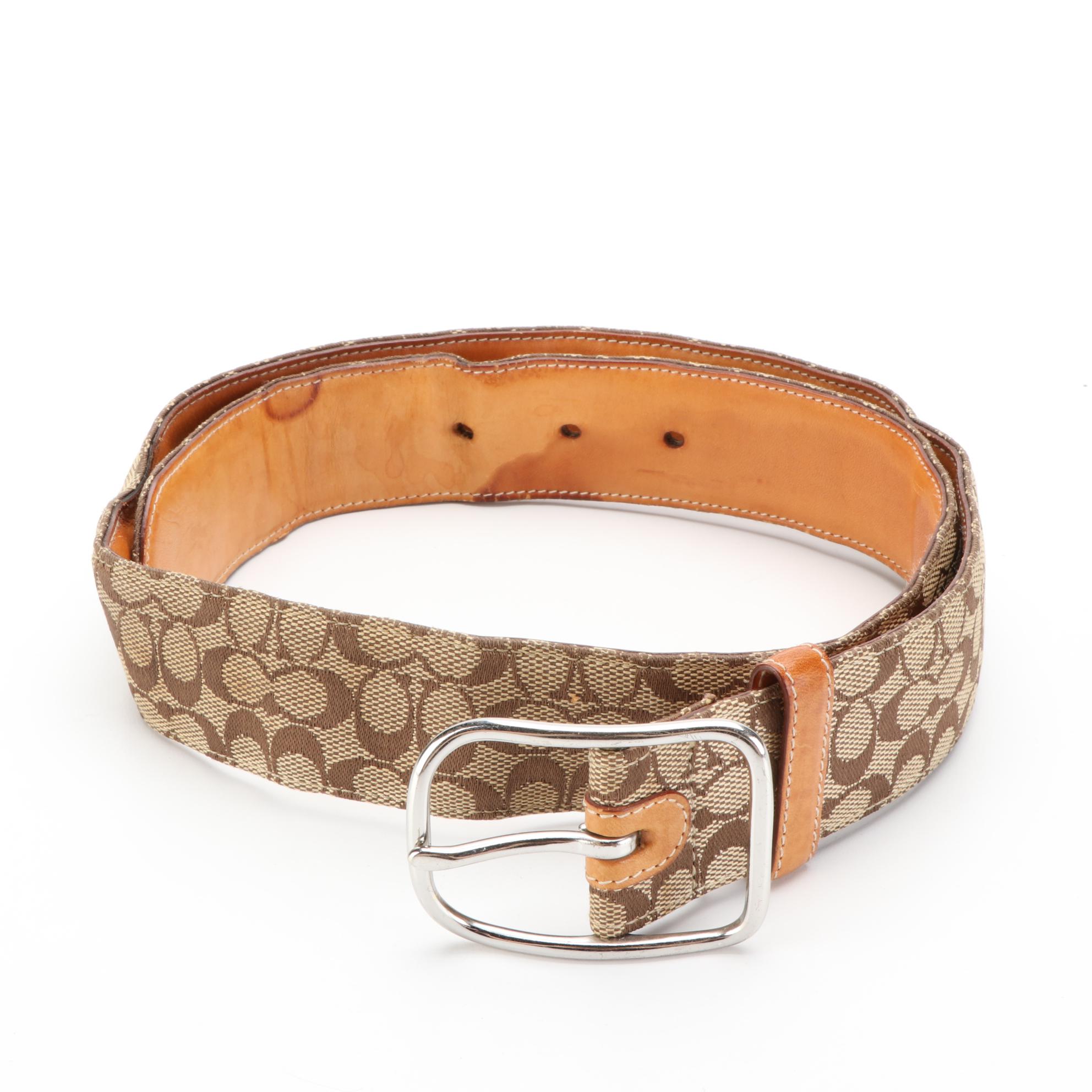 Coach Belts in Signature Canvas, Leather and Suede EBTH