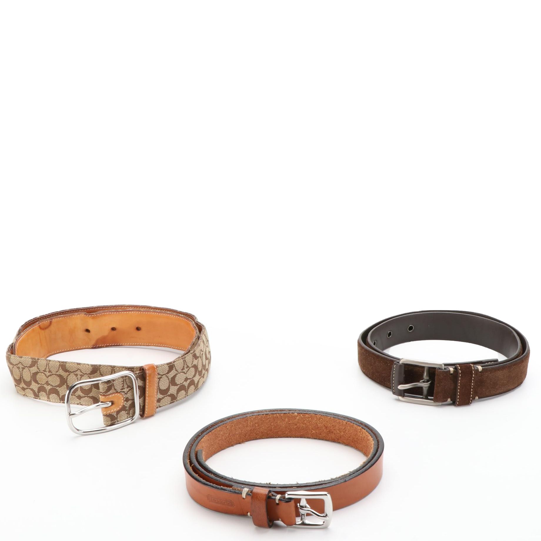 Coach Belts in Signature Canvas, Leather and Suede EBTH