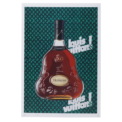 Death NYC Pop Art Graphic Print Homage to Louis Vuitton Featuring Hennessy, 2022