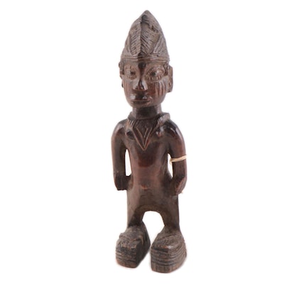 Nigerian Yoruba Carved Wood Ere Ibeji Figure, Mid-20th Century