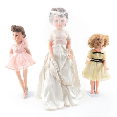 Ideal "Shirley Temple" and Other Plastic Jointed Dolls, Mid-20th Century