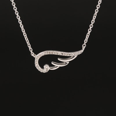 Sterling Diamond Wing Necklace