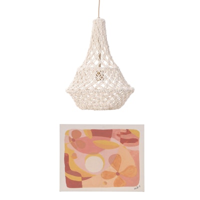 Opalhouse with Jungalow Rope Pendant Light and Giclée After Justina Blakeney